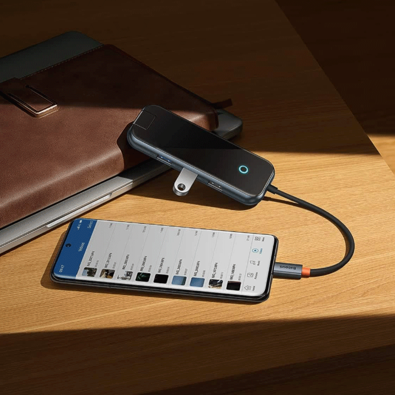 هاب 5 پورت USB-C بیسوس مدل AcmeJoy - خاکستری تیره 4