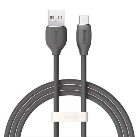 کابل شارژ USB-A به USB-C بیسوس مدل Jelly-Serie 100W طول 1.2m - خاکستری تیره
