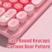 ماوس و کیبورد بی سیم مافی مدل Baby Bear - صورتی