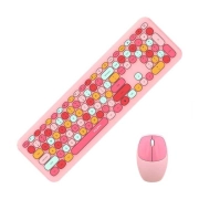 ماوس و کیبورد بی سیم مافی مدل 666 - صورتی