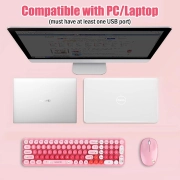 ماوس و کیبورد بی سیم مافی مدل Baby Bear - صورتی