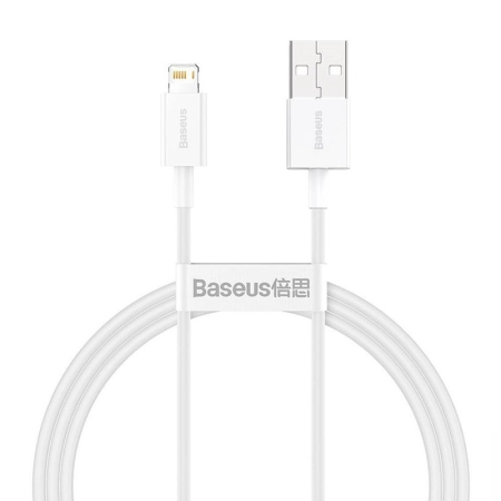 کابل شارژ سریع USB-A به لایتنینگ بیسوس مدل Superior Series طول 1m - سفید