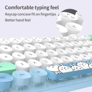 ماوس و کیبورد بی سیم مافی مدل Bean Pro - آبی