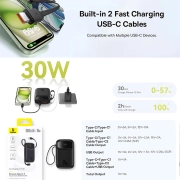 پاوربانک بیسوس مدل QPow2 ظرفیت 10000mAh - مشکی