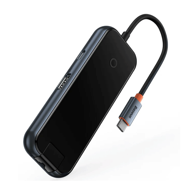 هاب 6 پورت USB-C بیسوس مدل AcmeJoy - خاکستری تیره