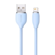 کابل شارژ سریع USB-A به لایتنینگ بیسوس مدل Jelly Liquid Silica Gel طول 2m - آبی