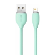 کابل شارژ سریع USB-A به لایتنینگ بیسوس مدل Jelly Liquid Silica Gel طول 2m - سبز
