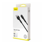 کابل شارژ سریع USB-A به لایتنینگ بیسوس مدل Silica Gel طول 1m - مشکی
