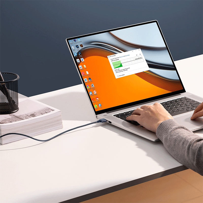 کابل شارژ USB-A به USB-C بیسوس مدل Explorer 100W طول 1m - سرمه‌ای