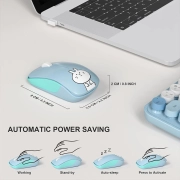 ماوس و کیبورد بی سیم مافی مدل Bean Pro - آبی