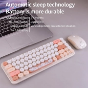 ماوس و کیبورد بی سیم مافی مدل I Bean Pro - صورتی