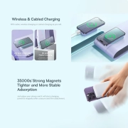 پاوربانک مگنتی بیسوس مدل Airpow ظرفیت 20000mAh همراه با کابل - سفید