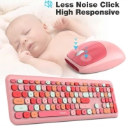 ماوس و کیبورد بی سیم مافی مدل 666 - صورتی