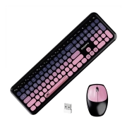 ماوس و کیبورد بی سیم مافی مدل 666 - زرشکی