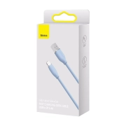 کابل شارژ سریع USB-A به لایتنینگ بیسوس مدل Jelly Liquid Silica Gel طول 2m - آبی