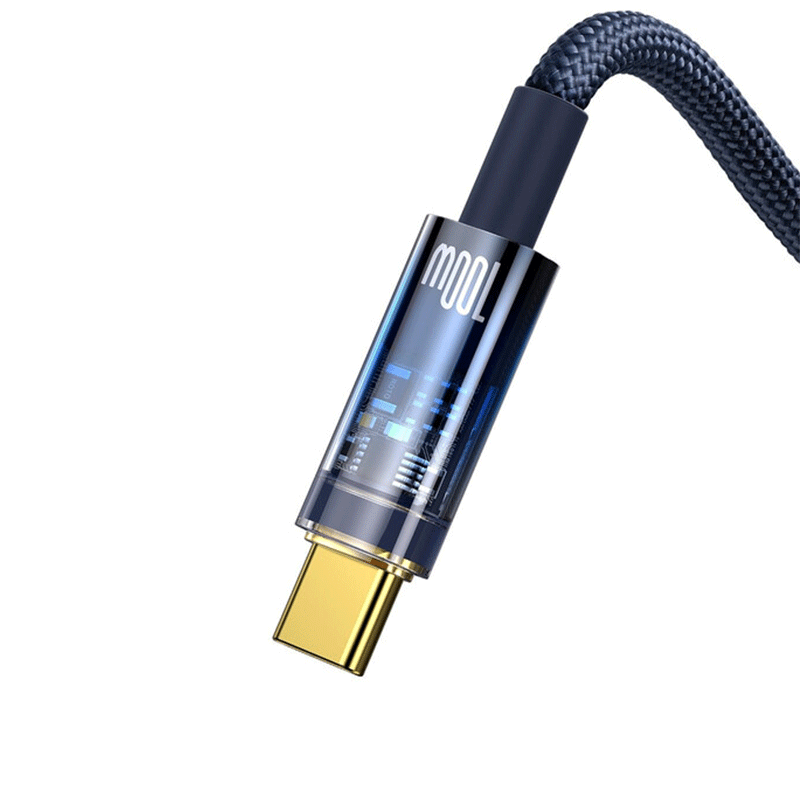 کابل شارژ USB-A به USB-C بیسوس مدل Explorer 100W طول 1m - سرمه‌ای 3