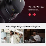 هدفون بلوتوثی بیسوس مدل Bowie 30 Max Noise Cancelling - مشکی