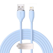 کابل شارژ سریع USB-A به لایتنینگ بیسوس مدل Jelly Liquid Silica Gel طول 2m - آبی