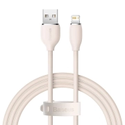کابل شارژ سریع USB-A به لایتنینگ بیسوس مدل Jelly Liquid Silica Gel طول 2m - صورتی