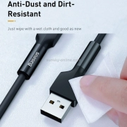 کابل شارژ سریع USB-A به لایتنینگ بیسوس مدل Silica Gel طول 1m - مشکی