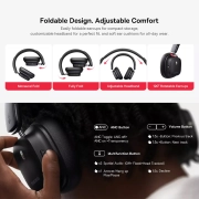 هدفون بلوتوثی بیسوس مدل Bowie 30 Max Noise Cancelling - مشکی