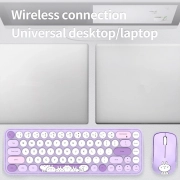 ماوس و کیبورد بی سیم مافی مدل I Bean Pro - بنفش