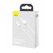 کابل شارژ سریع USB-A به لایتنینگ بیسوس مدل Superior Series طول 1m - سفید