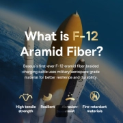 کابل شارژ USB-C به لایتنینگ بیسوس مدل Unbreakable Series 20W طول 2m - مشکی