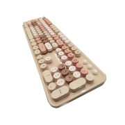 ماوس و کیبورد بی سیم مافی مدل Sweet Colorful - طیف قهوه ای