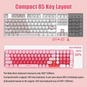 ماوس و کیبورد بی سیم مافی مدل Baby Bear - صورتی