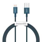کابل شارژ سریع USB-A به لایتنینگ بیسوس مدل Superior Series طول 1m - آبی