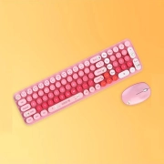 ماوس و کیبورد بی سیم مافی مدل Baby Bear - صورتی