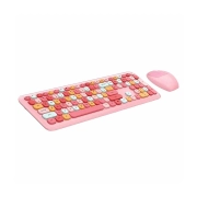 ماوس و کیبورد بی سیم مافی مدل 666 - صورتی