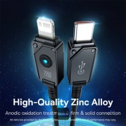 کابل شارژ USB-C به لایتنینگ بیسوس مدل Unbreakable Series 20W طول 2m - مشکی