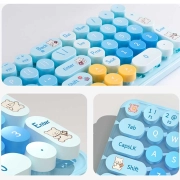 ماوس و کیبورد بی سیم مافی مدل Baby Bear - آبی