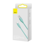 کابل شارژ سریع USB-A به لایتنینگ بیسوس مدل Jelly Liquid Silica Gel طول 1.2m - سبز