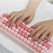 ماوس و کیبورد بی سیم مافی مدل I Bean Colorful - صورتی