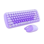 ماوس و کیبورد بی سیم مافی مدل Candy - بنفش 1