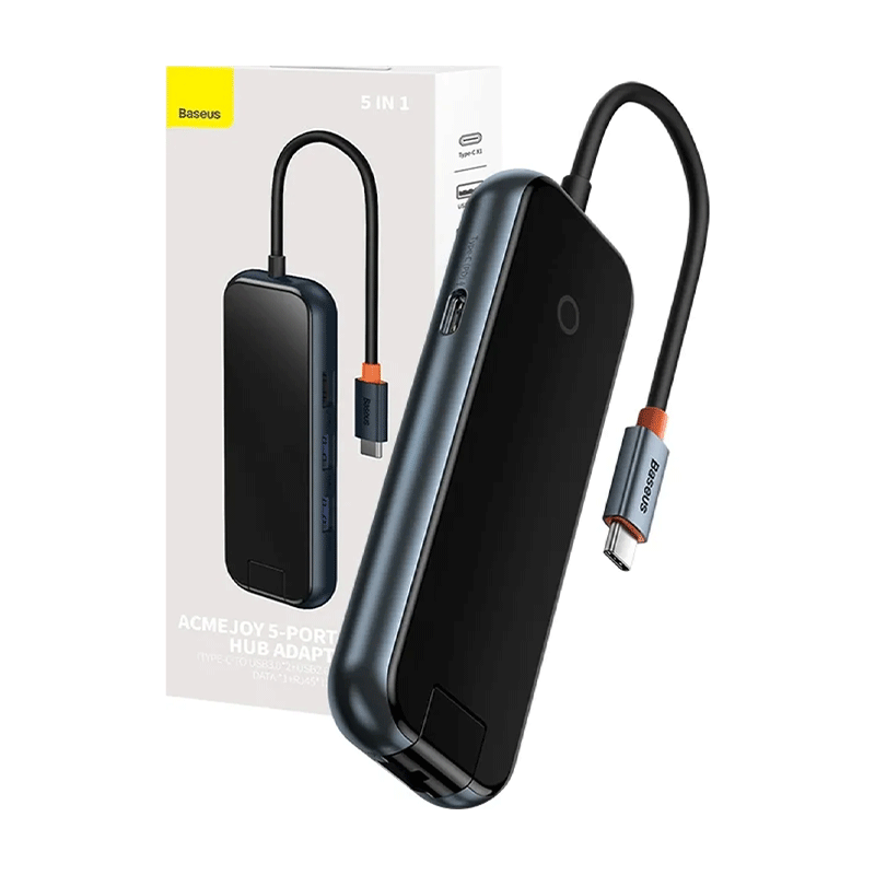 هاب 5 پورت USB-C بیسوس مدل AcmeJoy - خاکستری تیره 5