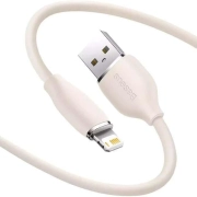 کابل شارژ سریع USB-A به لایتنینگ بیسوس مدل Jelly Liquid Silica Gel طول 2m - صورتی