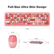 ماوس و کیبورد بی سیم مافی مدل 666 - صورتی