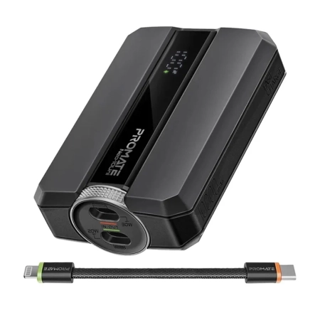 پاوربانک پرومیت مدل NEO-10UNI ظرفیت 10000mAh همراه با کابل - مشکی