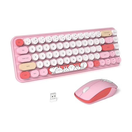 ماوس و کیبورد بی سیم مافی مدل I Bean Pro - صورتی