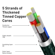 کابل شارژ USB-C به لایتنینگ بیسوس مدل Display طول 2m - سبز