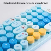 ماوس و کیبورد بی سیم مافی مدل Baby Bear - آبی