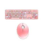 ماوس و کیبورد بی سیم مافی مدل Sweet Colorful - صورتی 2