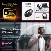 هدفون بلوتوثی بیسوس مدل Bowie 30 Max Noise Cancelling - مشکی