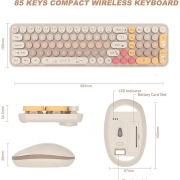 ماوس و کیبورد بی سیم مافی مدل Baby Bear - طیف قهوه ای