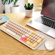 ماوس و کیبورد بی سیم مافی مدل Baby Bear - طیف قهوه ای