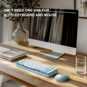 ماوس و کیبورد بی سیم مافی مدل Bean Pro - آبی